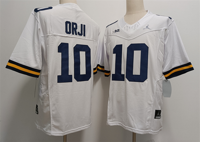 Men's Michigan Wolverines #10 Alex Orji White 2024 F.U.S.E. Stitched Jersey